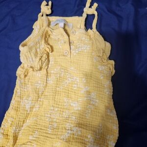 Catherine Malandrino Yellow and White Textured Bodysuit